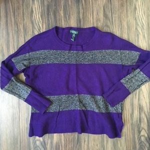 Gray and Purple Stripped Sweater
